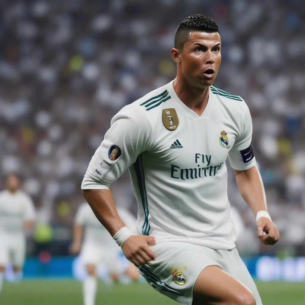 Ronaldo in the 2018 Champions League Final: Determination and desire