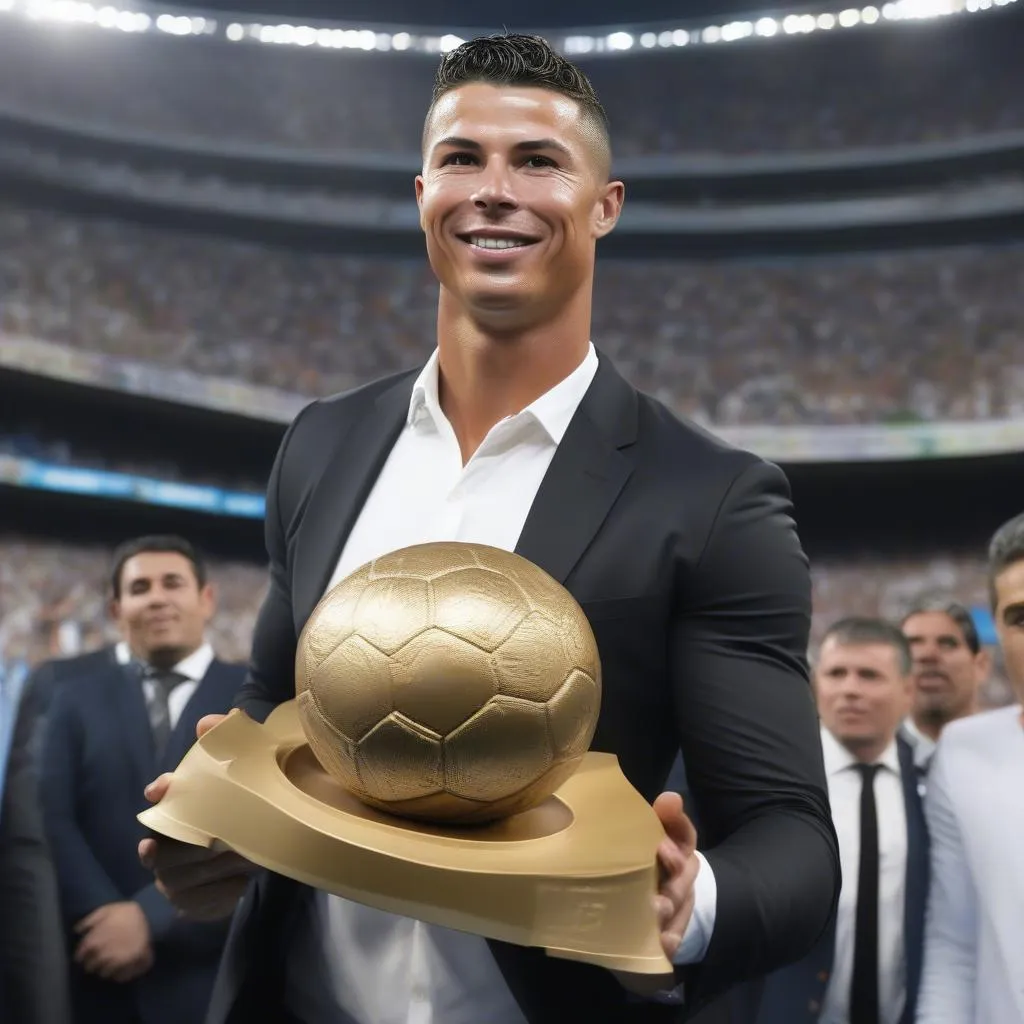 Ronaldo receives the Golden Boot Award in 2018