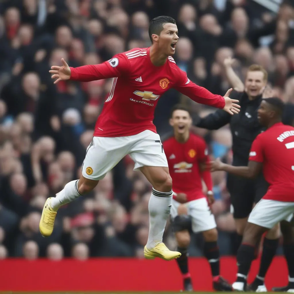 Cristiano Ronaldo ghi bàn cho Manchester United