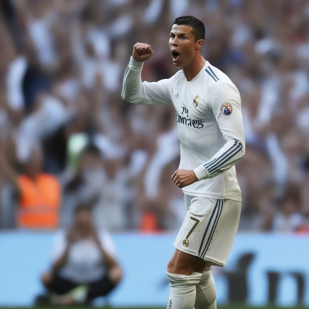 Ronaldo ăn mừng bàn thắng cho Real Madrid