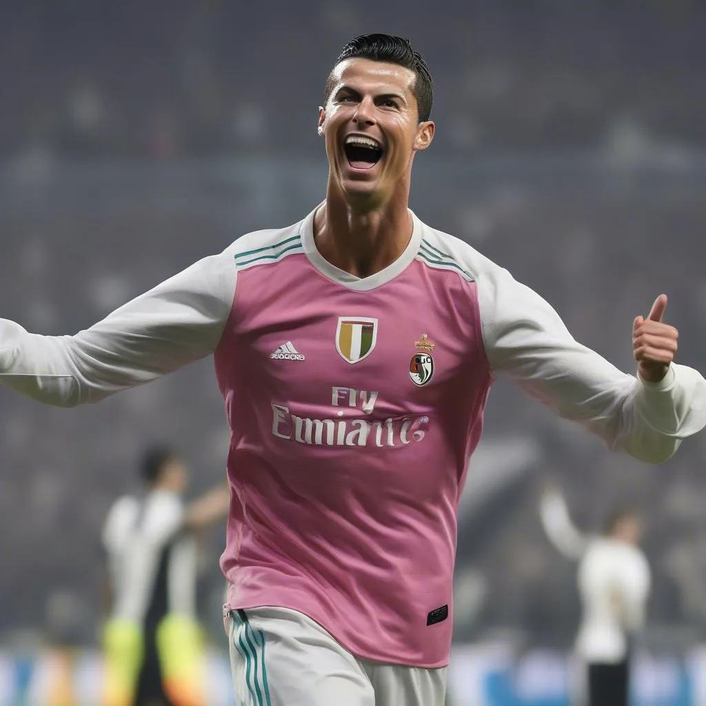 Ronaldo ăn mừng kiểu cười sảng khoái