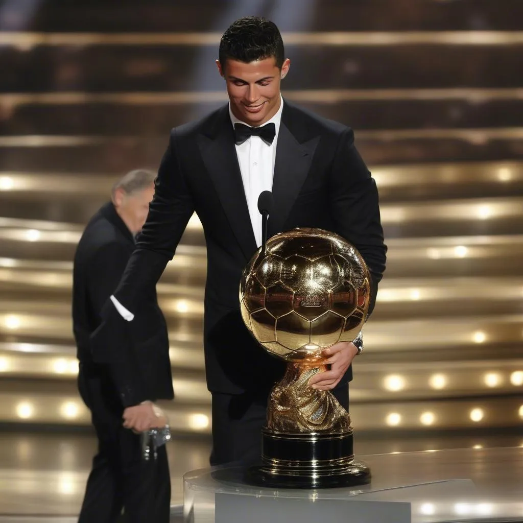 Cristiano Ronaldo nhận giải Ballon d'Or 2008