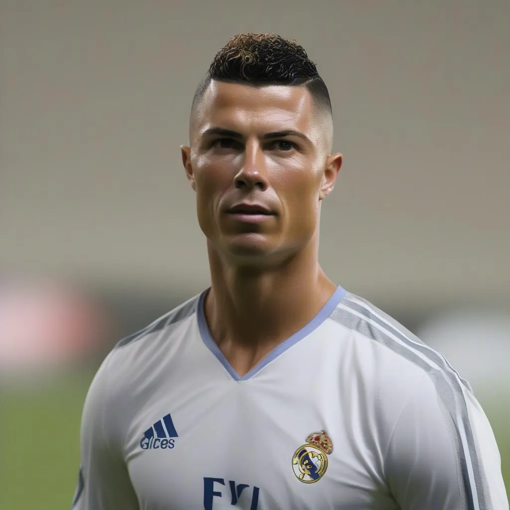 Ronaldo béo kiểu tóc móng ngựa phong cách