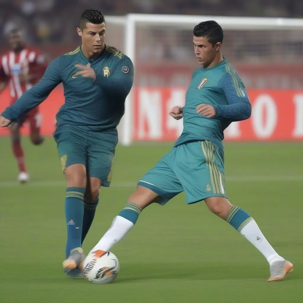 Hình ảnh Ronaldo Béo và CR7 thi đấu