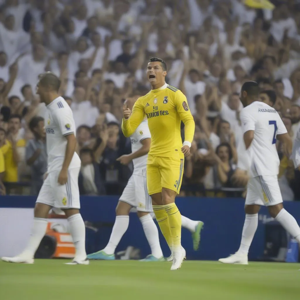 Ronaldo ghi bàn cho Al Nassr trên sân Bernabéu