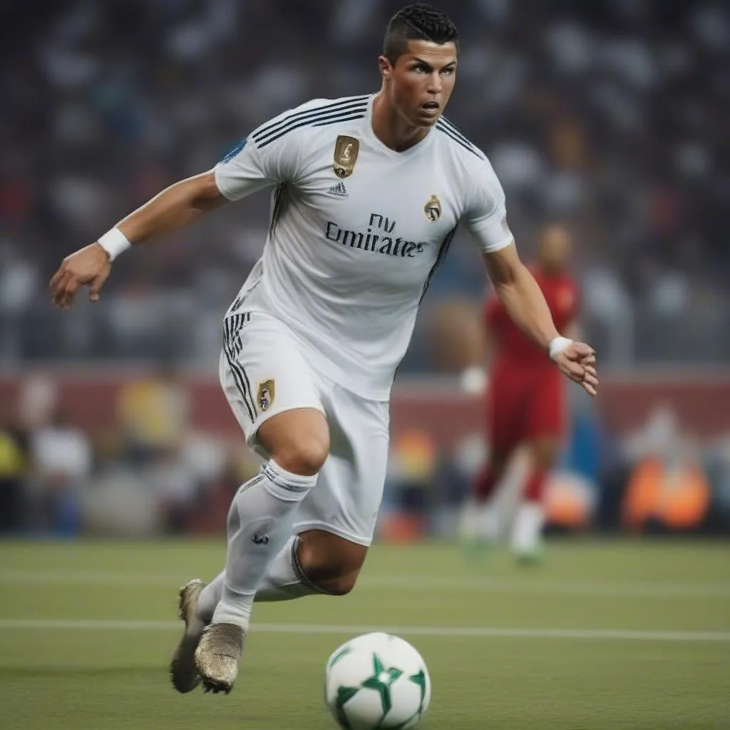 Ronaldo thực hiện những pha bóng đẹp mắt, ghi bàn ấn tượng, và toát ra vẻ đẹp của sức mạnh, kỹ thuật và sự bản lĩnh trên sân cỏ