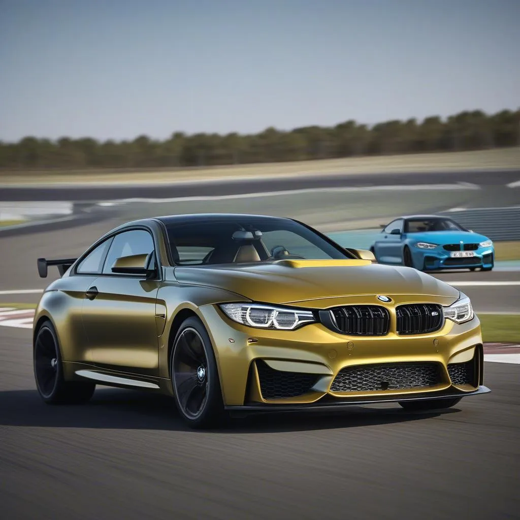 Ronaldo lái chiếc BMW M4 Competition trên đường đua