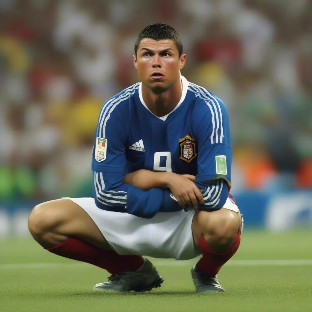 Ronaldo's disappointed expression during the 2006 World Cup final