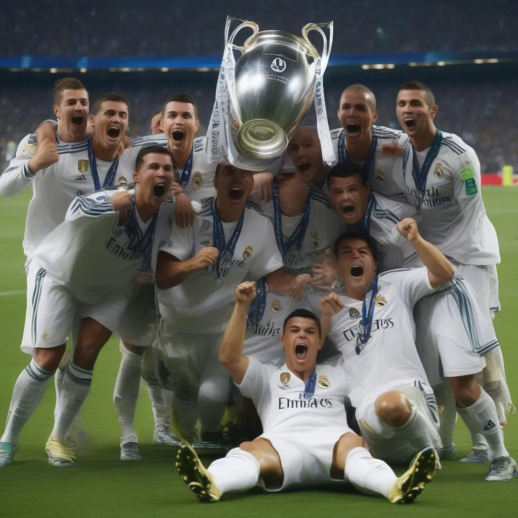 Ronaldo nâng cúp vô địch Champions League