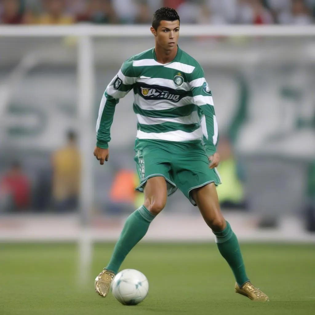 Cristiano Ronaldo trong màu áo Sporting Lisbon