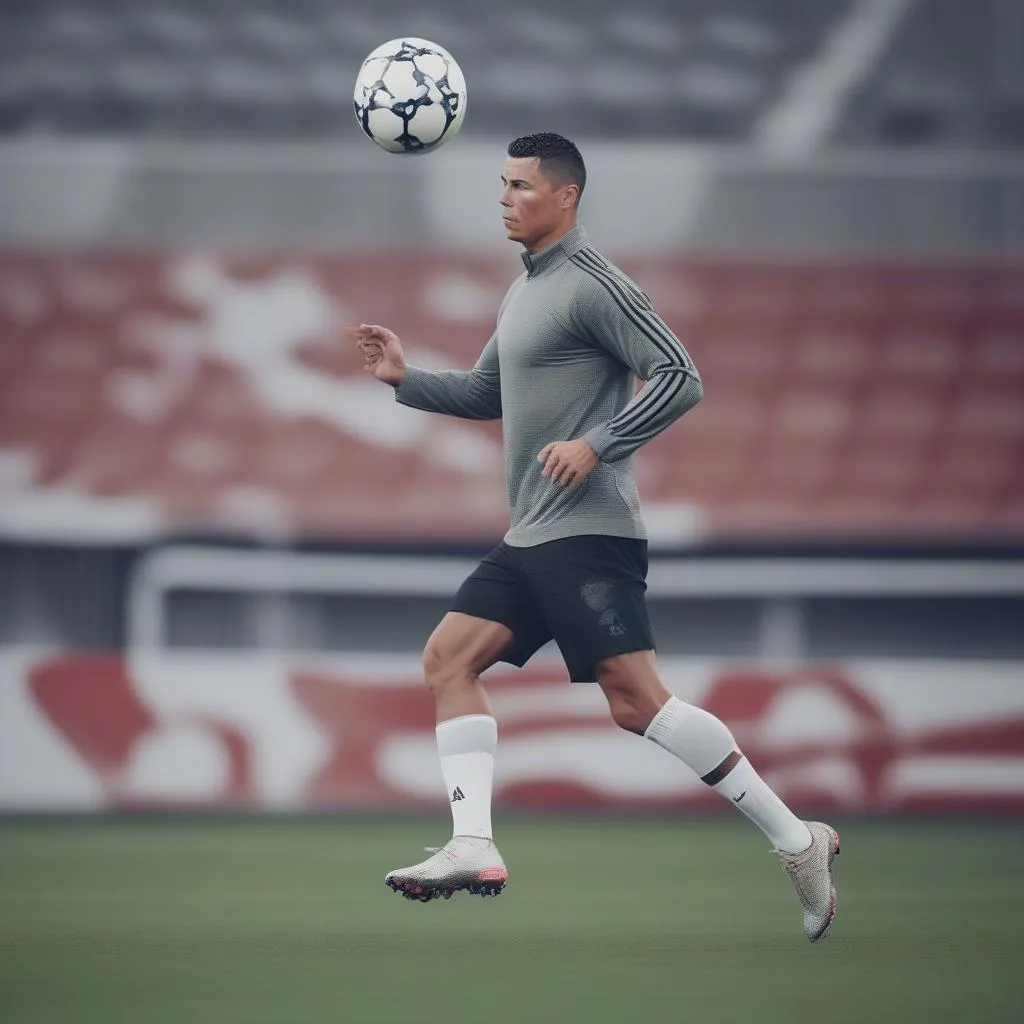 Ronaldo luyện tập với tinh thần quyết tâm cao