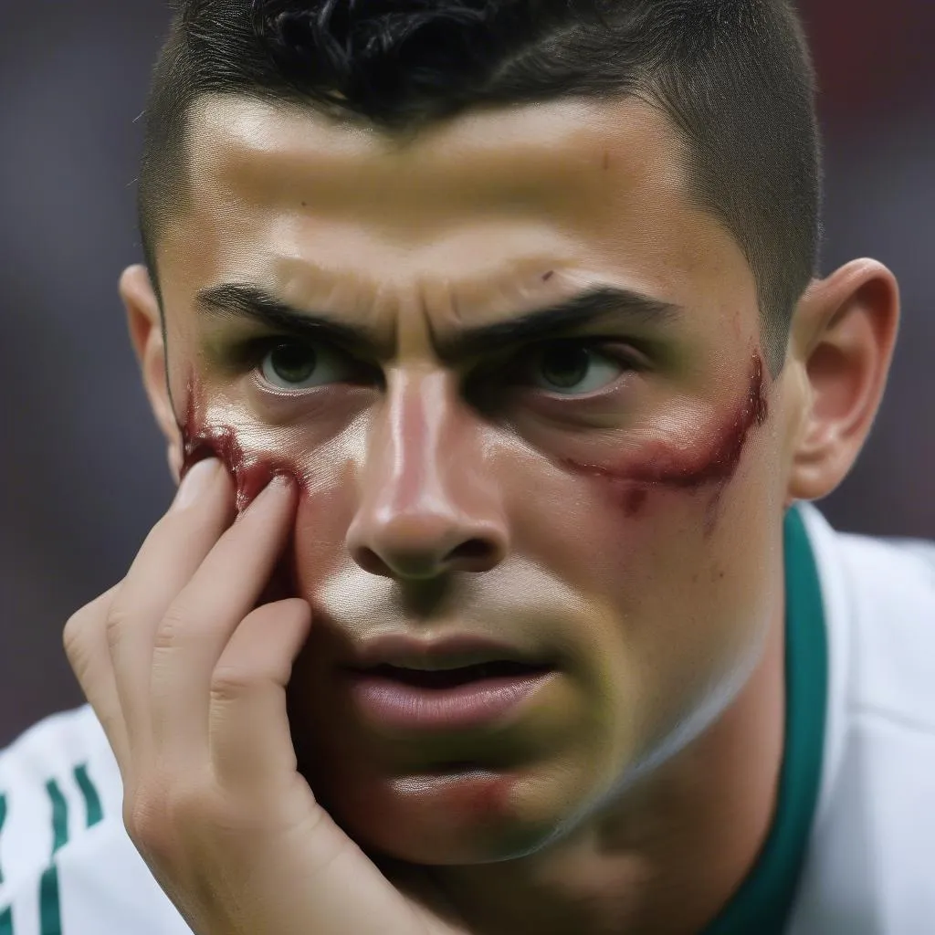 Ronaldo bị chấn thương mắt trong lúc thi đấu, liệu có phải là chiêu trò đánh lạc hướng?