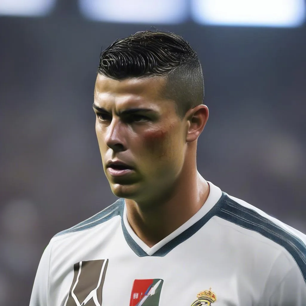 Ronaldo bị chảy máu mũi trong trận đấu căng thẳng