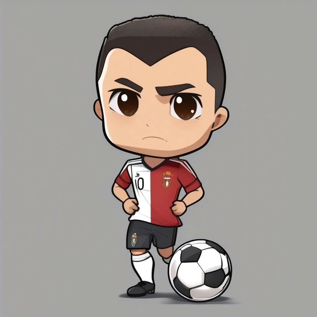 Hình ảnh Ronaldo Chibi chơi bóng đá