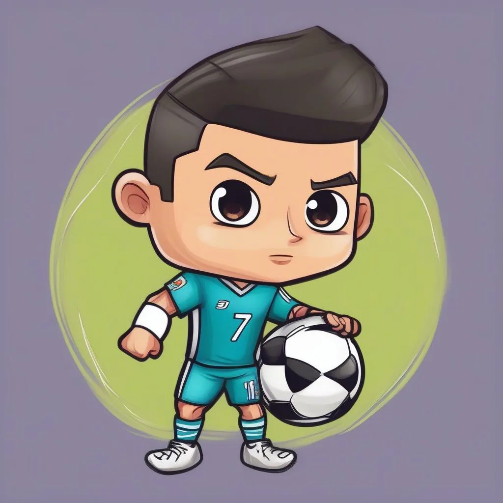 Ronaldo chibi - hình ảnh cầu thủ bóng đá trong phiên bản hoạt hình