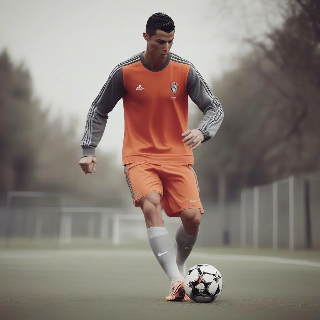 Ronaldo luyện tập kỹ thuật