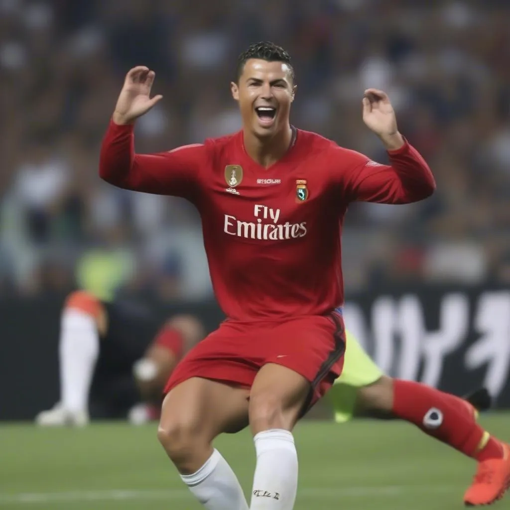 Ronaldo cười đểu fan đội thù sau khi ghi bàn