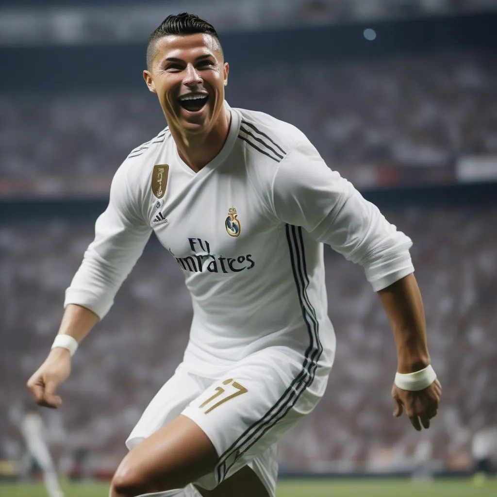 Ronaldo cười khi ghi bàn