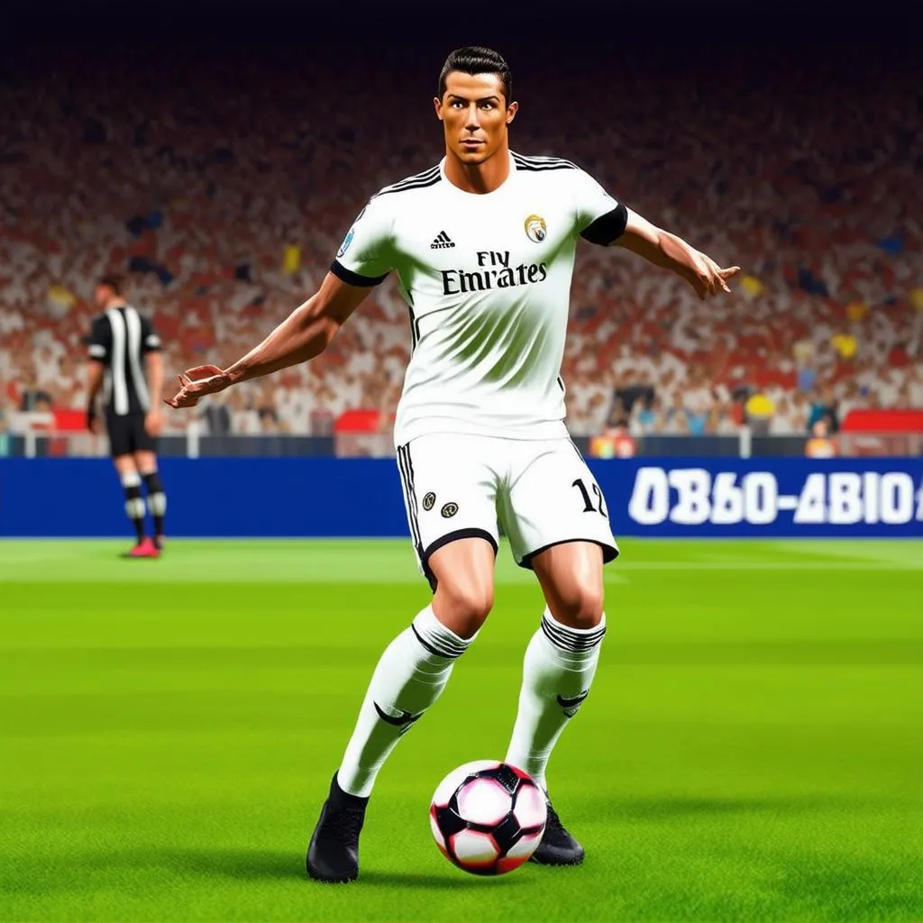 Ronaldo dạo bóng trong game