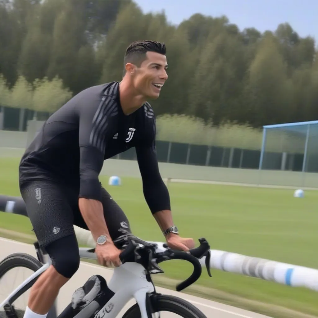 Ronaldo dạp xe Juventus hài hước