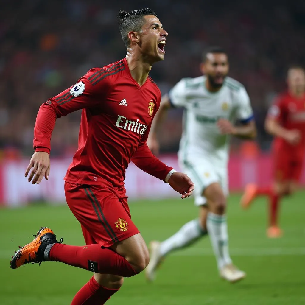 Ronaldo ăn mừng bàn thắng với mái đầu trọc