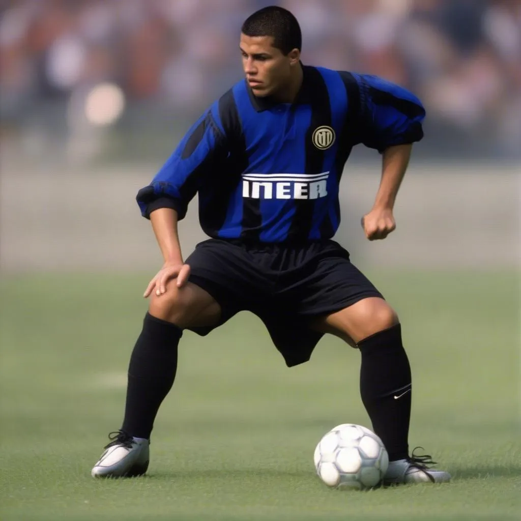 Hình ảnh Ronaldo De Lima thi đấu cho Inter Milan vào năm 2000