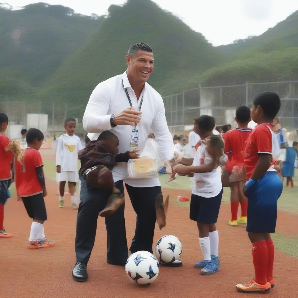 Ronaldo de Lima, tham gia hoạt động từ thiện, giao lưu bóng đá