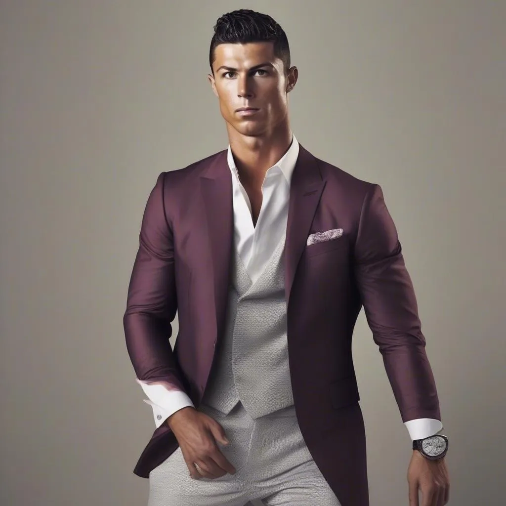 Cristiano Ronaldo diện trang phục lịch lãm