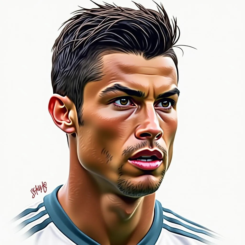 Tranh chân dung Ronaldo trên Deviantart