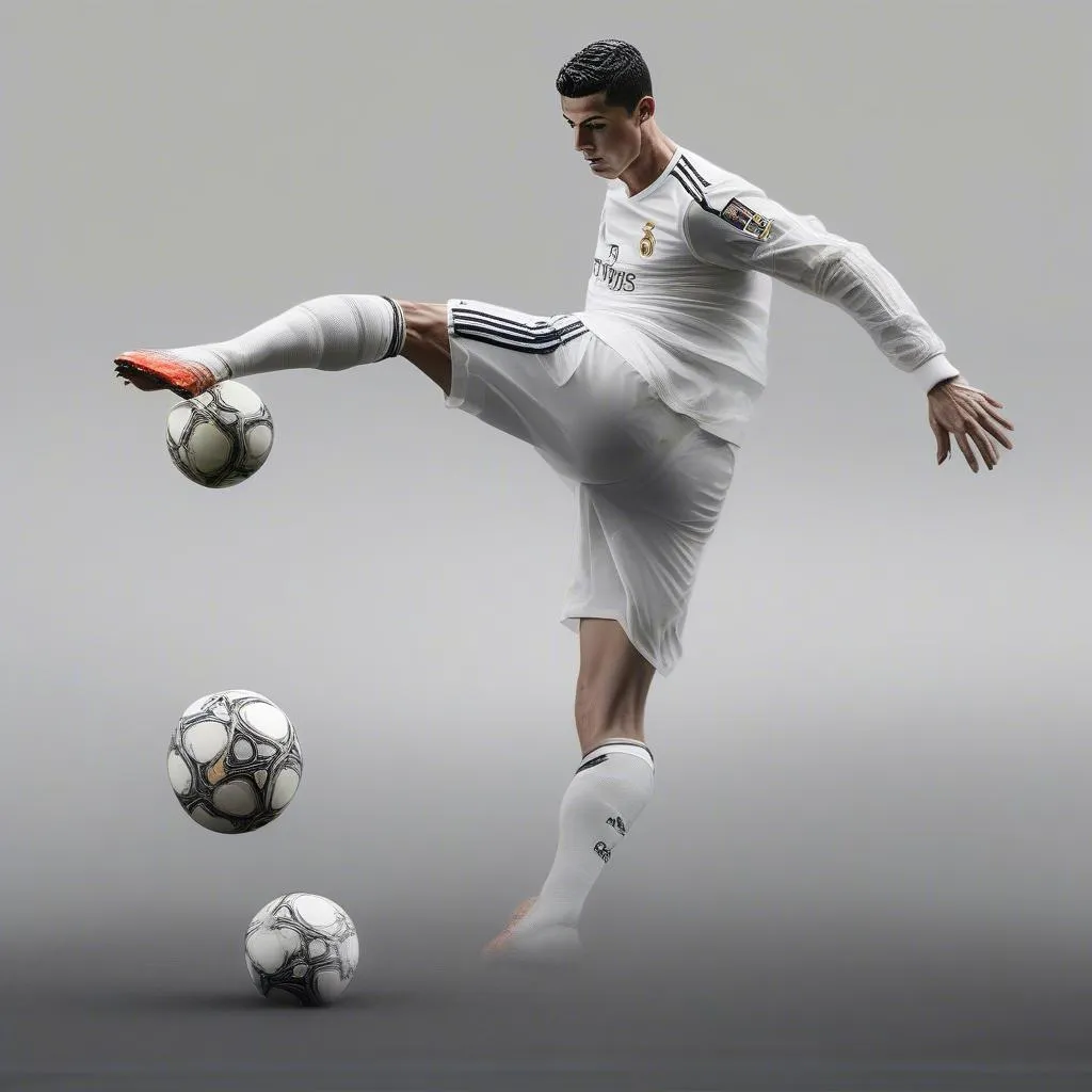 Cristiano Ronaldo displaying his exceptional dribbling skills during a match