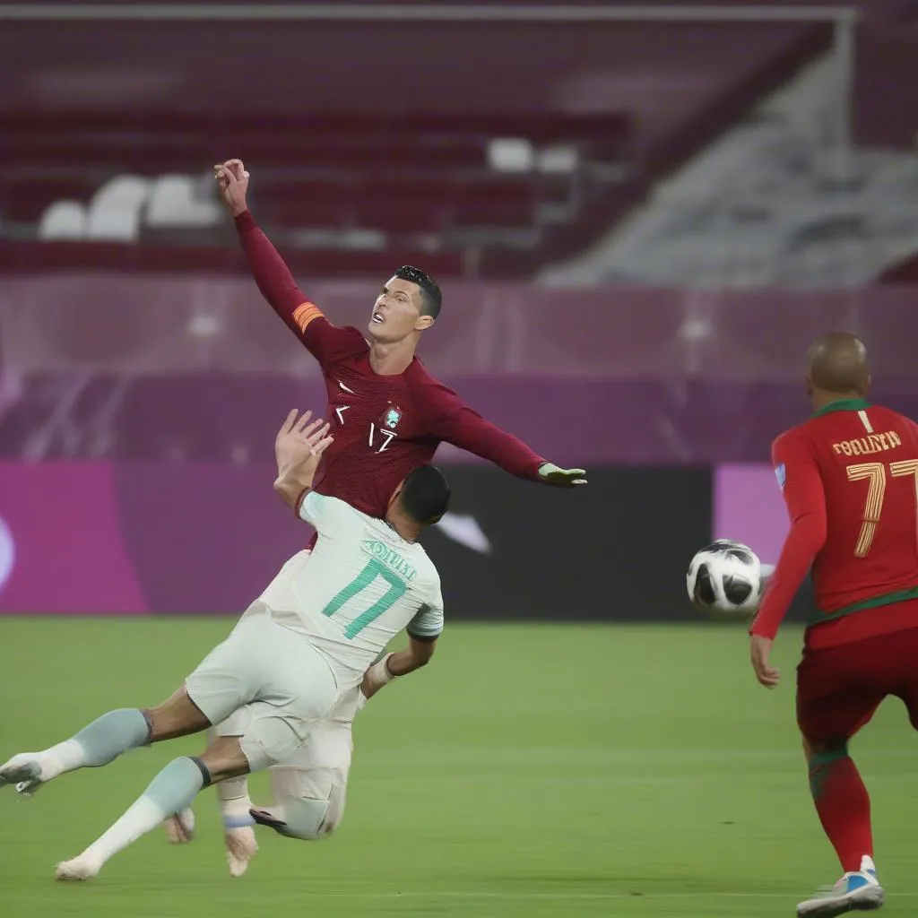 Ronaldo thực hiện cú nhảy đầu ghi bàn thắng duy nhất giúp Bồ Đào Nha chiến thắng Morocco tại World Cup 2022