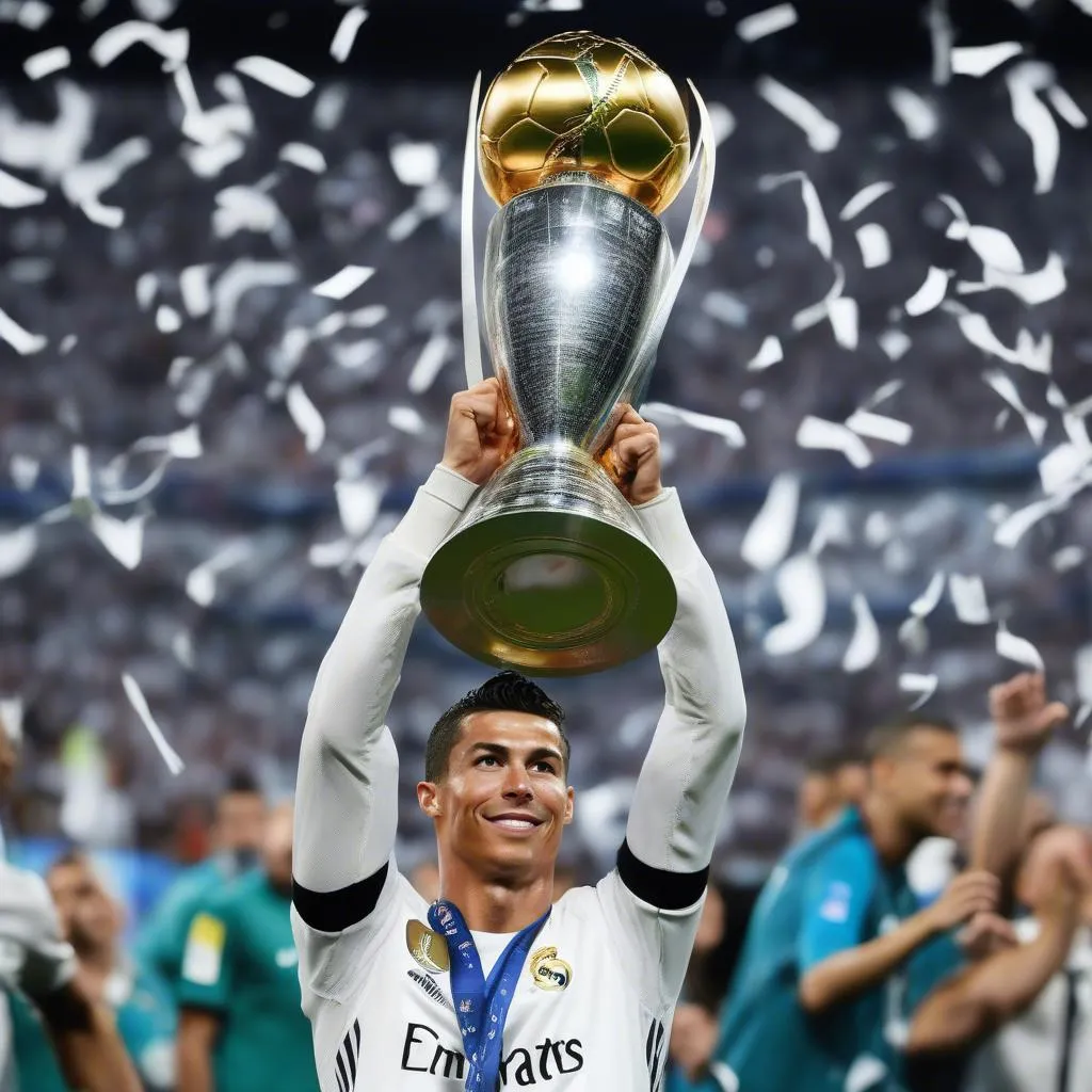 Ronaldo's Best Moments: Lifting the Champions League Trophy