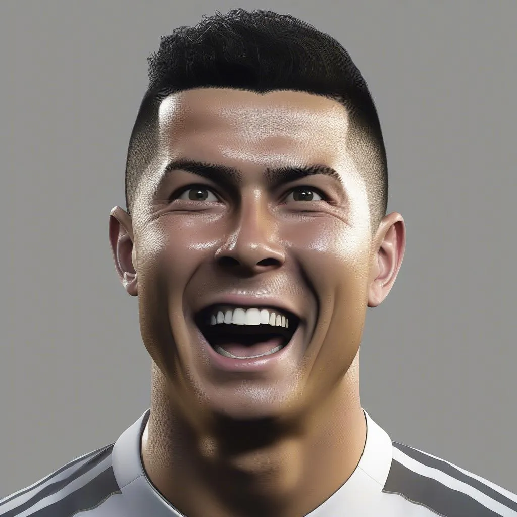 Hình ảnh Ronaldo cười "thần sầu" trong FIFA 18