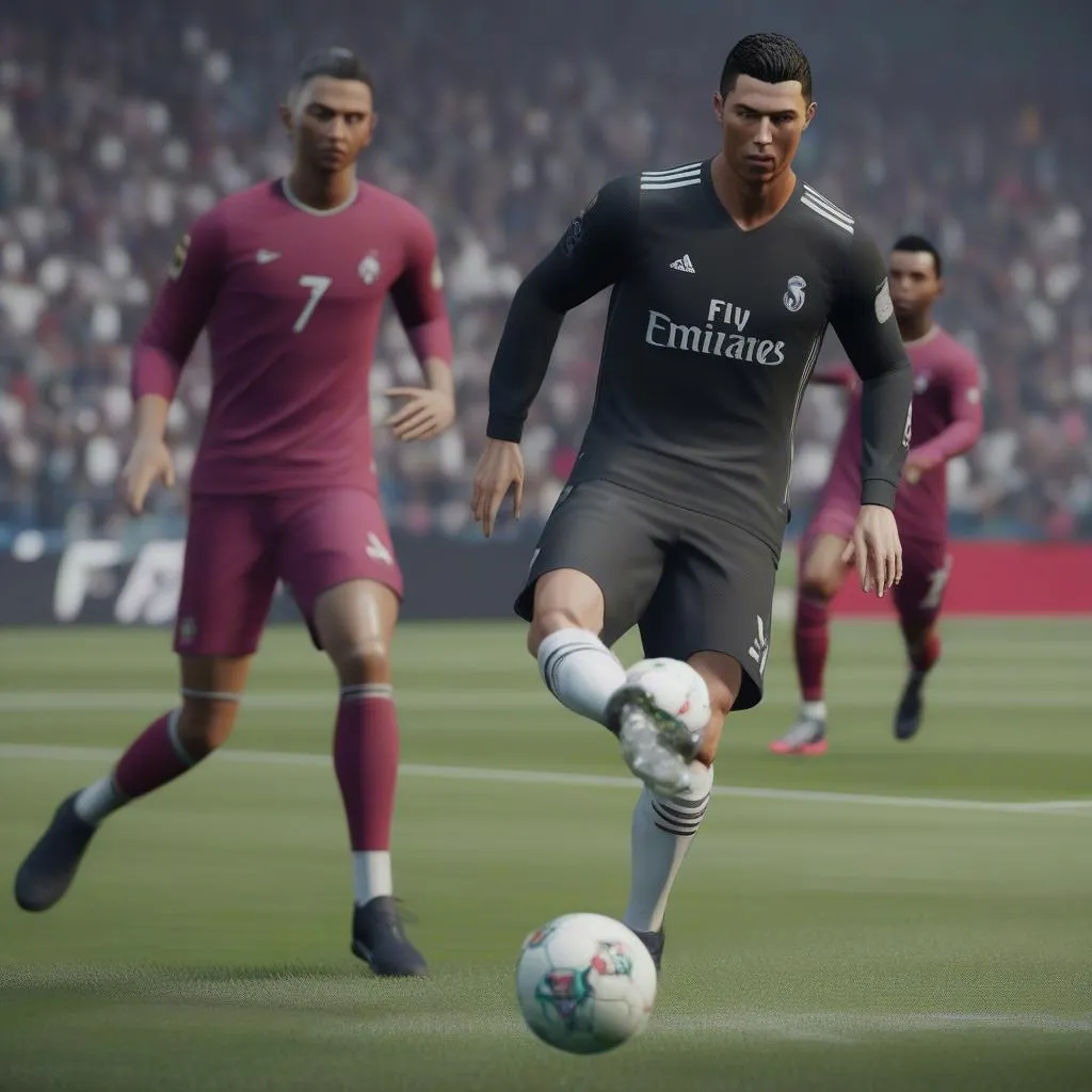 Ronaldo đánh đầu trong FIFA 19