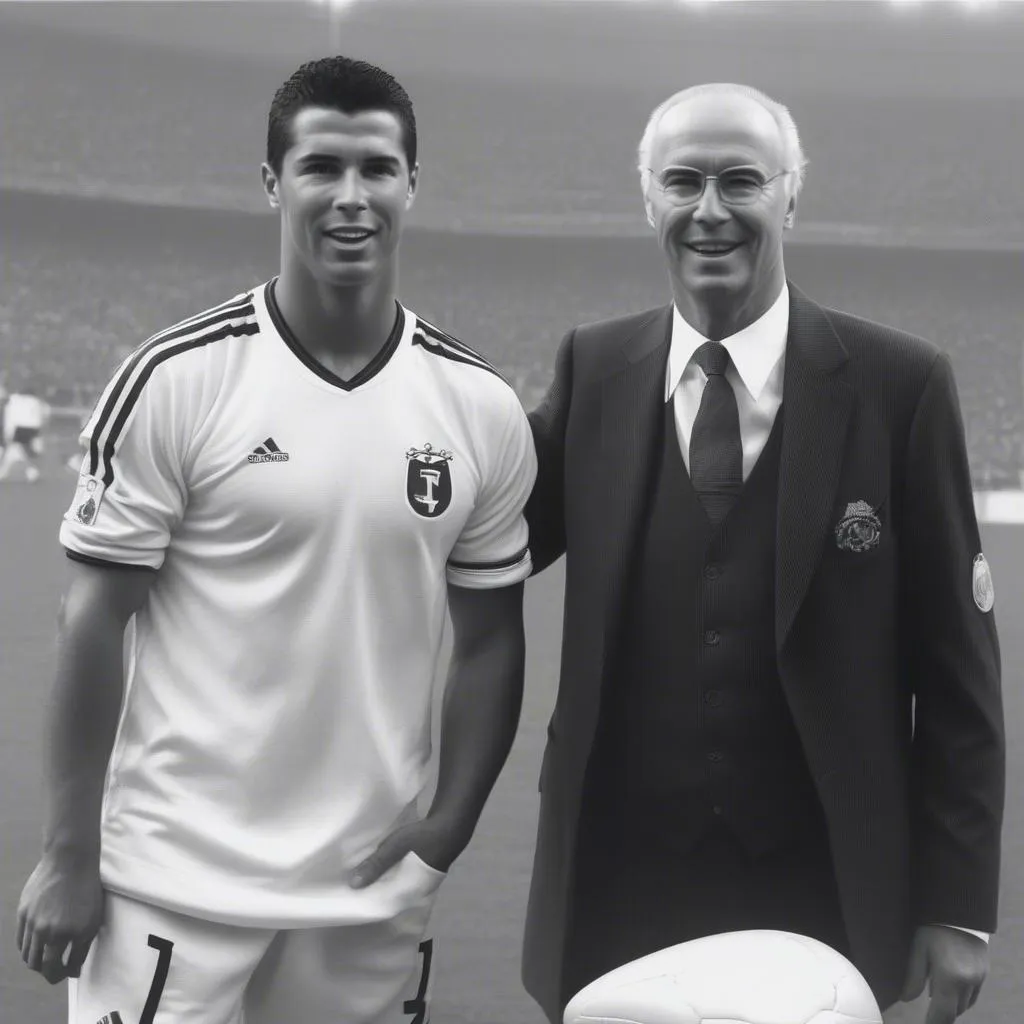 Ronaldo và Franz Beckenbauer, hai huyền thoại của bóng đá