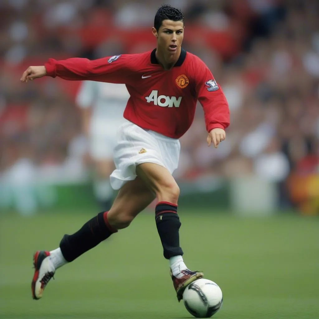 Ronaldo trong màu áo Manchester United