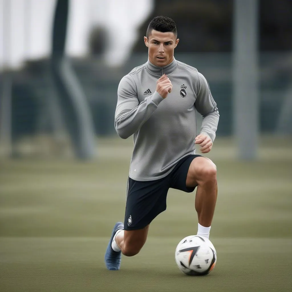 Cristiano Ronaldo tập luyện chăm chỉ và chuyên nghiệp, thể hiện tinh thần không bỏ cuộc