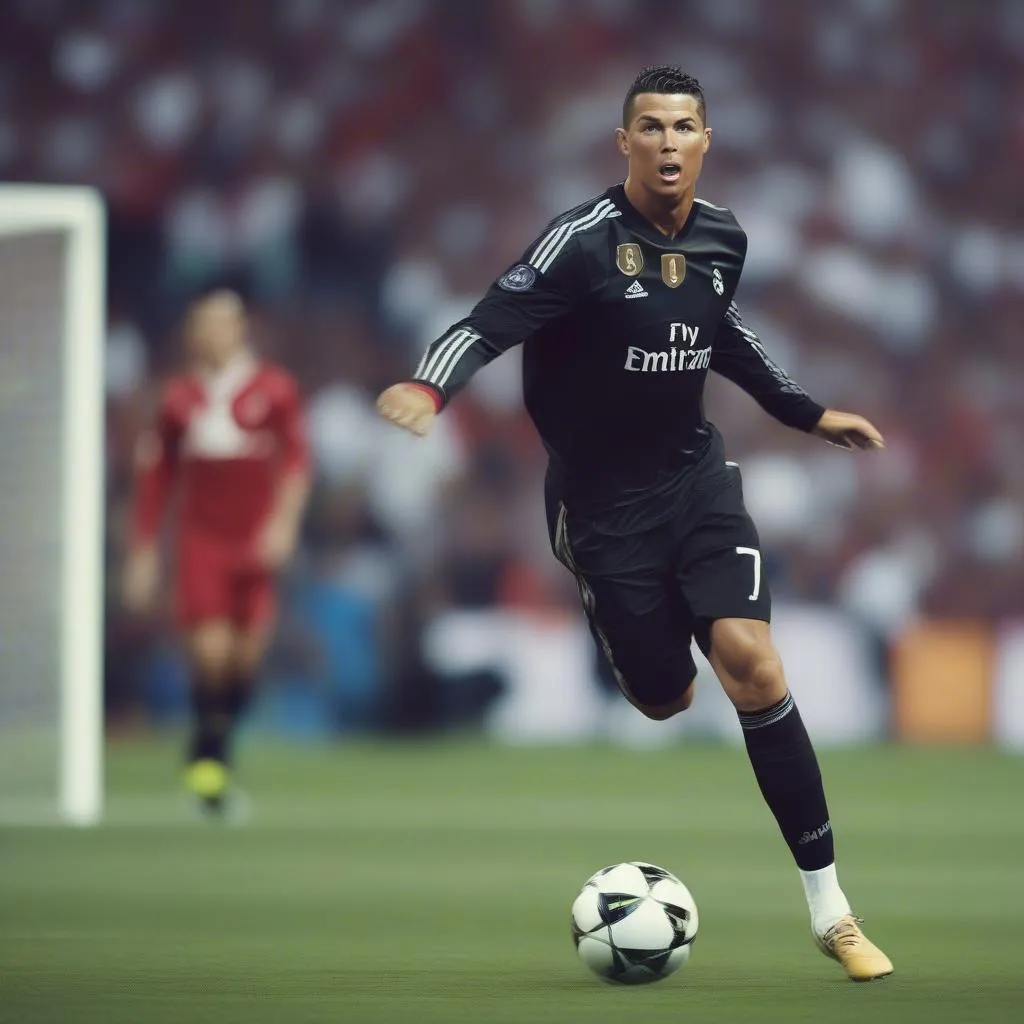 Ronaldo đang ghi bàn bằng tốc độ và kỹ thuật điêu luyện