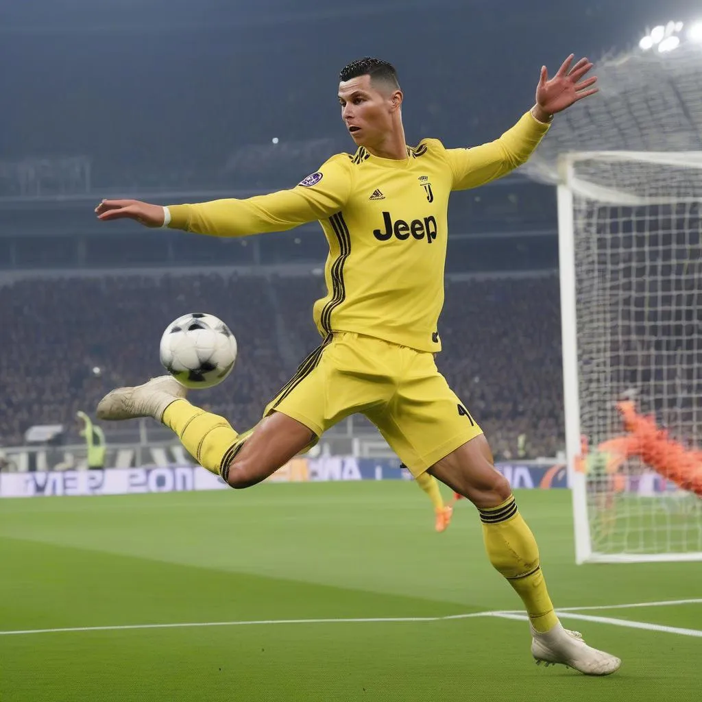 Hình ảnh Ronaldo ghi bàn tại Champions League 2019