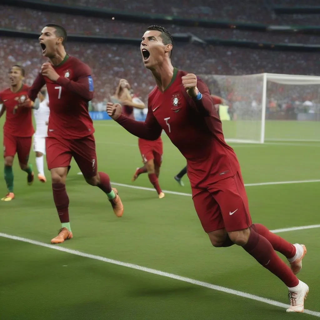 Ronaldo ghi bàn cho đội tuyển Bồ Đào Nha