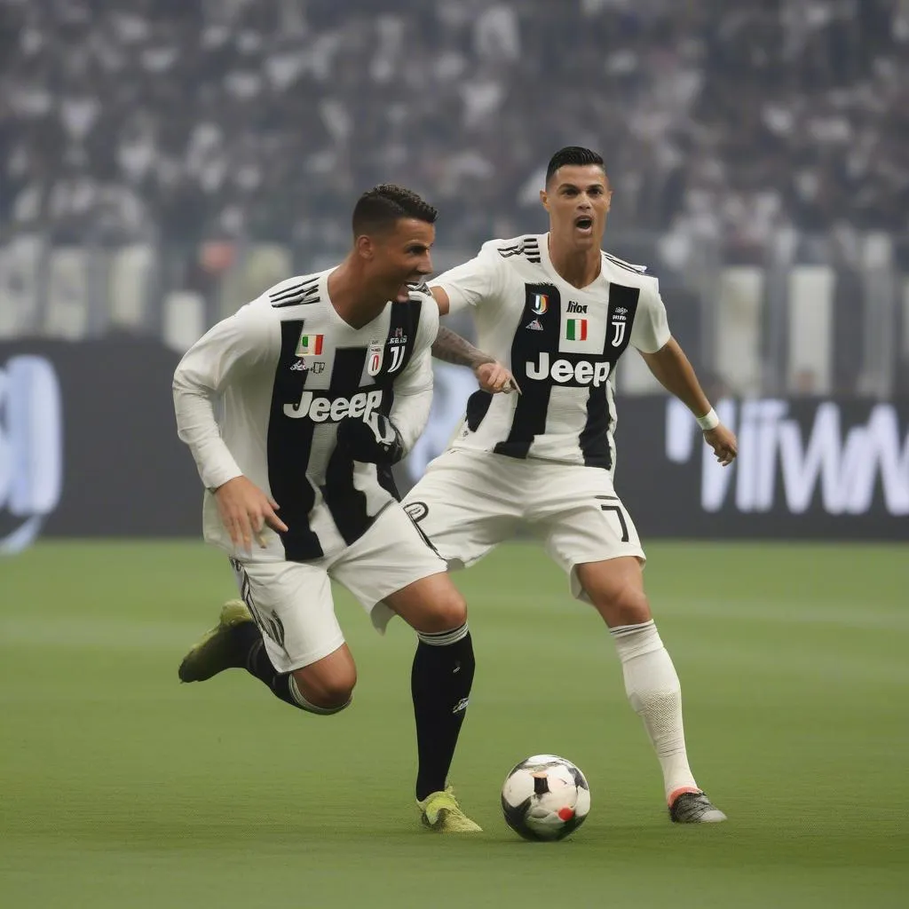 Ronaldo ghi bàn cho MU, Juventus, Real Madrid