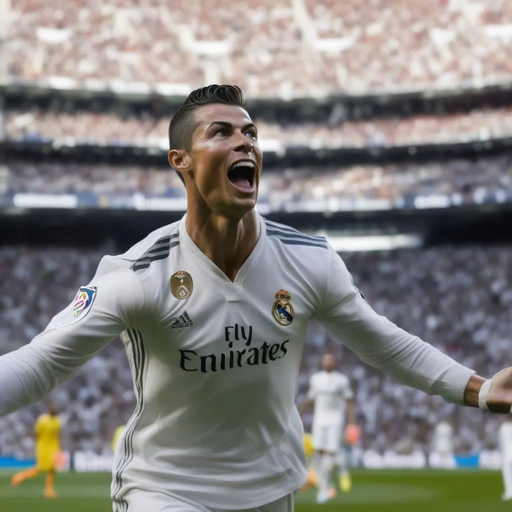 Hình ảnh Ronaldo ghi bàn cho Real Madrid