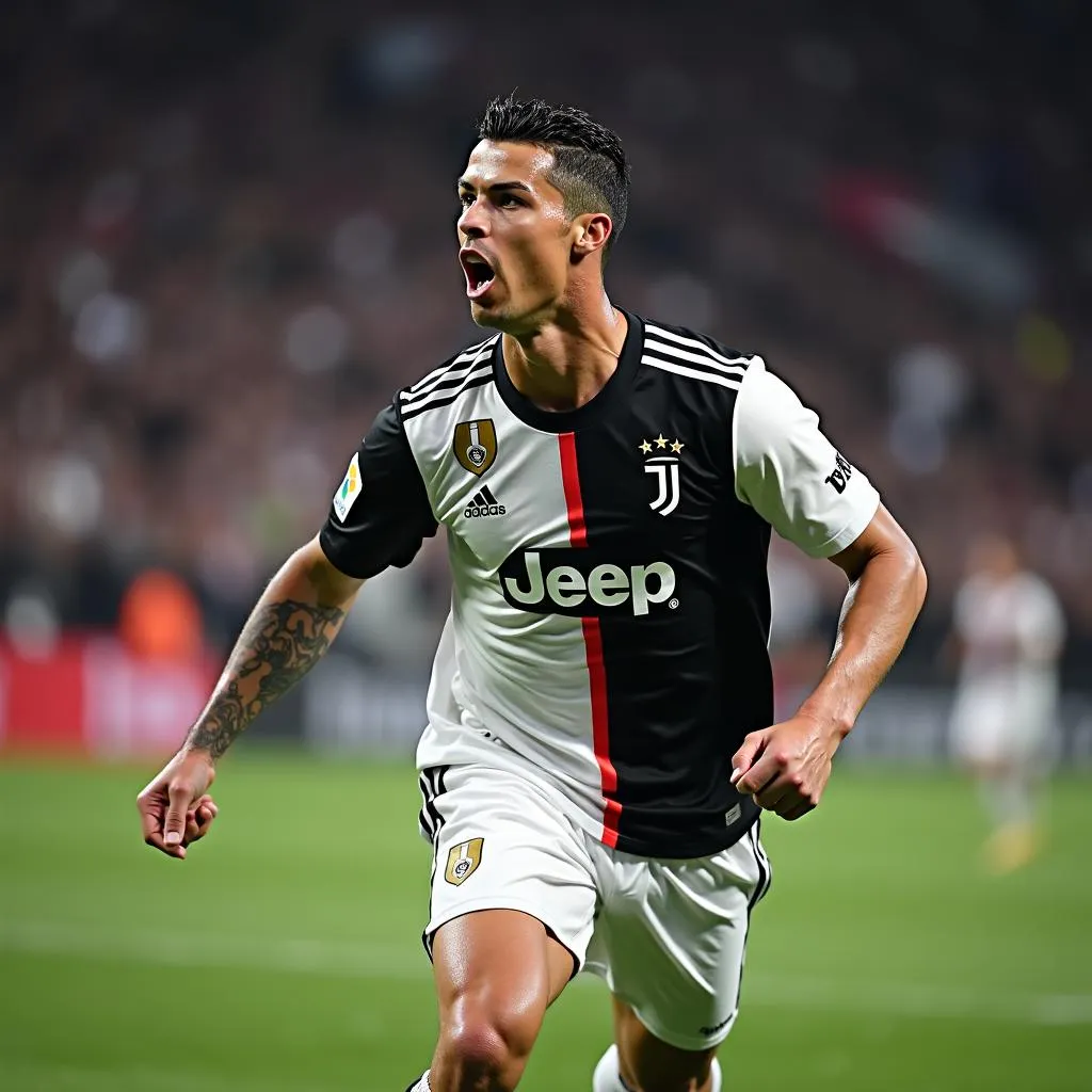 Ronaldo ghi bàn trong màu áo Juventus