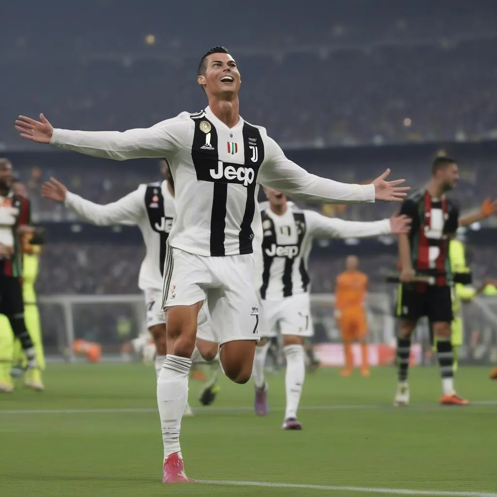 Ronaldo ghi bàn thắng cho Juventus