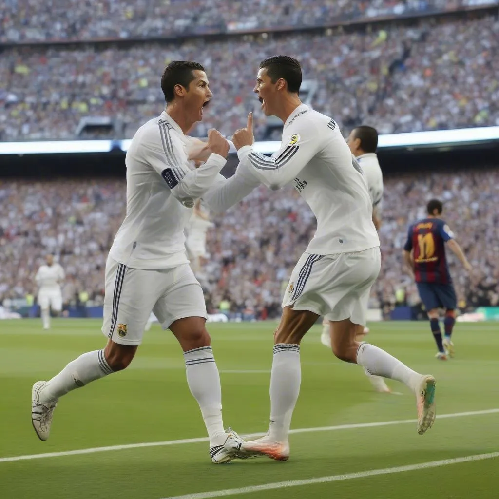 Cristiano Ronaldo ghi bàn trong trận đấu kinh điển El Clasico