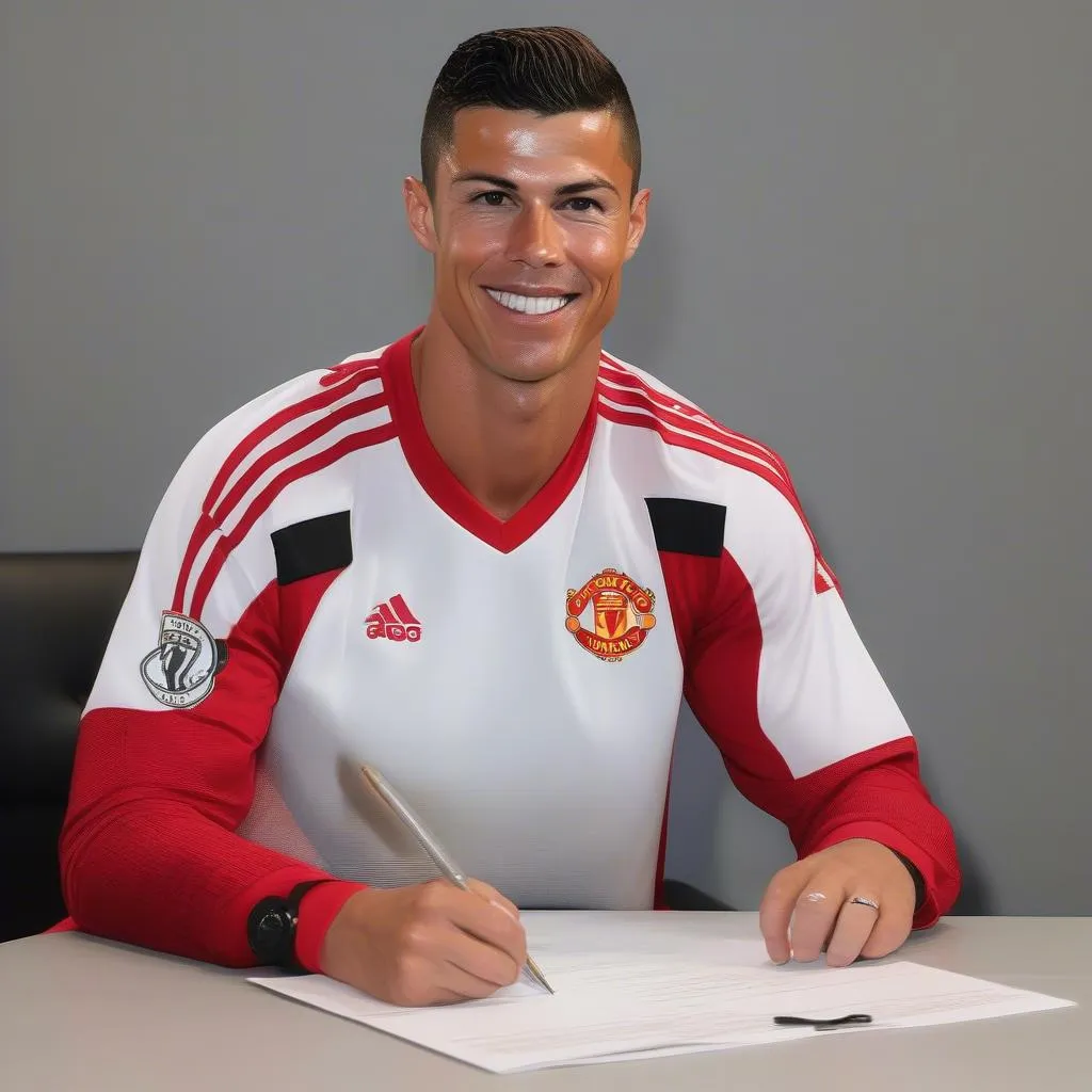 Cristiano Ronaldo gia nhập Manchester United