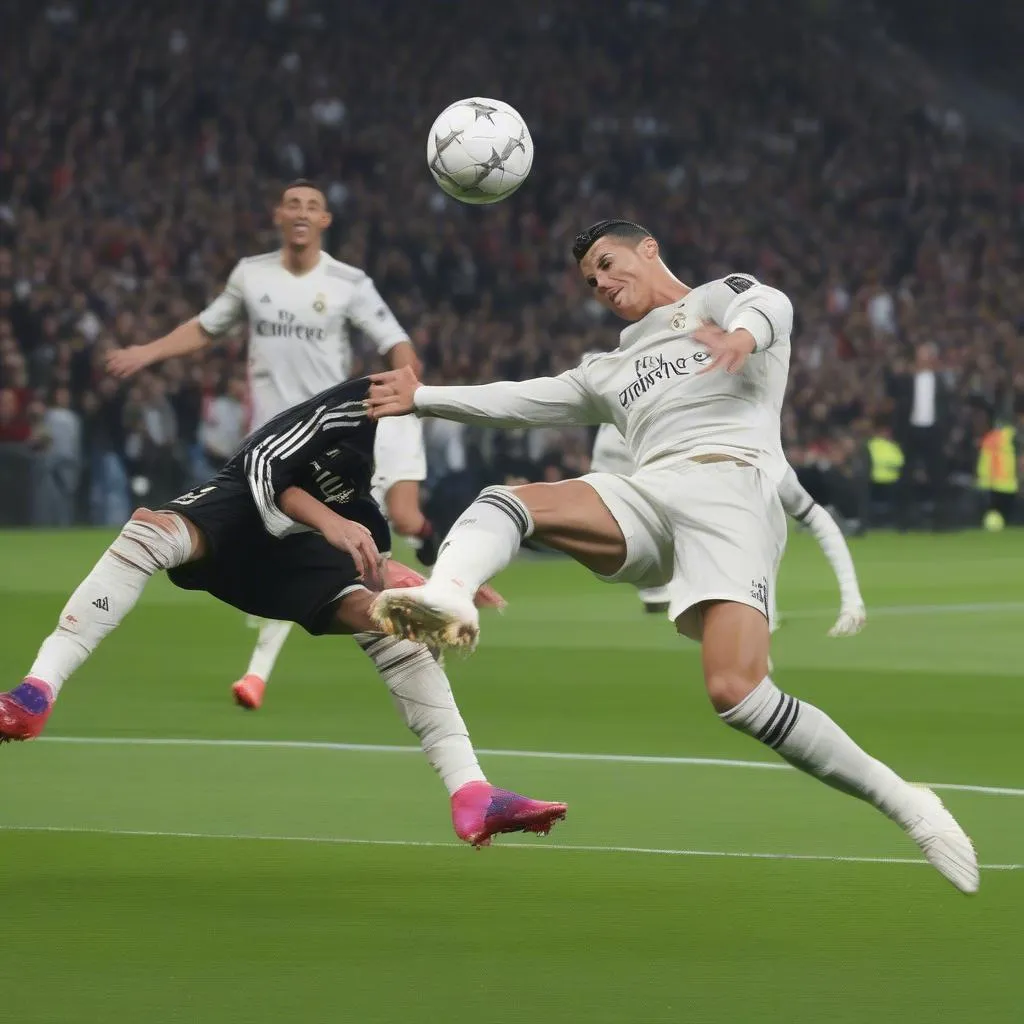 Ronaldo ghi bàn bằng đầu vào lưới Ajax tại Champions League mùa giải 2018-2019