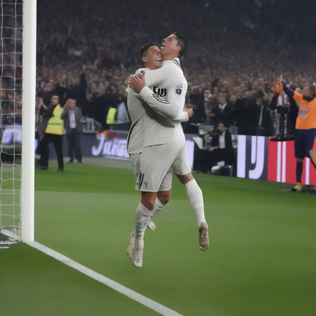 Ronaldo ghi hat-trick vào lưới Atletico Madrid trong trận đấu lượt về vòng 1/8 Champions League mùa giải 2018-2019