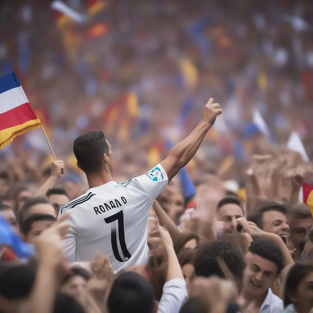 Fans Celebrating Ronaldo's Hat-trick in Spain