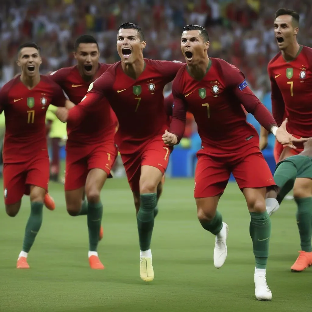 Ronaldo ghi bàn ấn định chiến thắng cho đội tuyển Bồ Đào Nha tại World Cup 2018